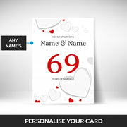 What can be personalised on this 69th anniversary card
