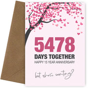 Happy 15th Wedding Anniversary Card for Husband, Wife and Couples | Who's Counting