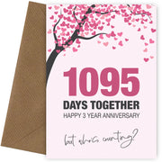 Happy 3rd Wedding Anniversary Card for Husband, Wife and Couples | Who's Counting