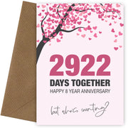 Happy 8th Wedding Anniversary Card for Husband, Wife and Couples | Who's Counting