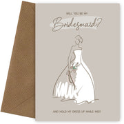 Funny Will You Be My Bridesmaid Card - Rude Bridesmaid Proposal Hold Dress Up!