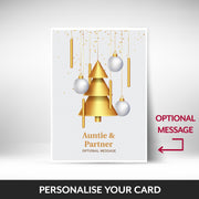 What can be personalised on this Auntie & Partner christmas cards
