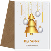 Traditional Big Sister Christmas Card - Wind Chimes