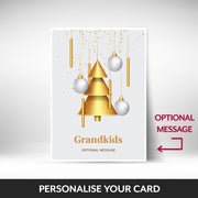 What can be personalised on this Grandkids christmas cards