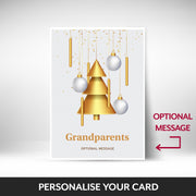 What can be personalised on this Grandparents christmas cards