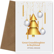 Traditional Great Granddaughter & Boyfriend Christmas Card - Wind Chimes