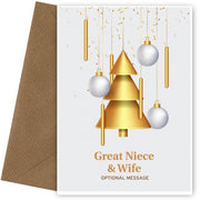 Traditional Great Niece & Wife Christmas Card - Wind Chimes