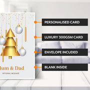Main features of this christmas card for Mum & Dad