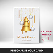 What can be personalised on this Mum & Fiance christmas cards