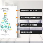 Main features of this christmas card for Auntie & Partner