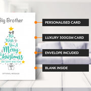 Main features of this christmas card for Big Brother