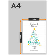 The size of this traditional christmas card is 7 x 5" when folded
