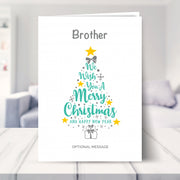 Brother christmas card shown in a living room