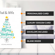 Main features of this christmas card for Dad & Wife