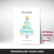 What can be personalised on this Grandad christmas cards