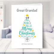 Great Grandad christmas card shown in a living room