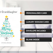 Main features of this christmas card for Great Granddaughter