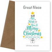 Great Niece Christmas Card - Wish You a Merry Christmas