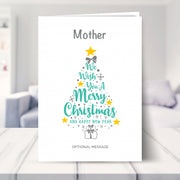 Mother christmas card shown in a living room