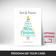 What can be personalised on this Son & Fiance christmas cards