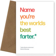 Personalised Worlds Best Farter Card