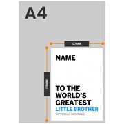 The size of this personalised card for little brother is 7 x 5" when folded