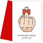 Rude Birthday Cards for Men and Women - Middle Finger - Adult Humour