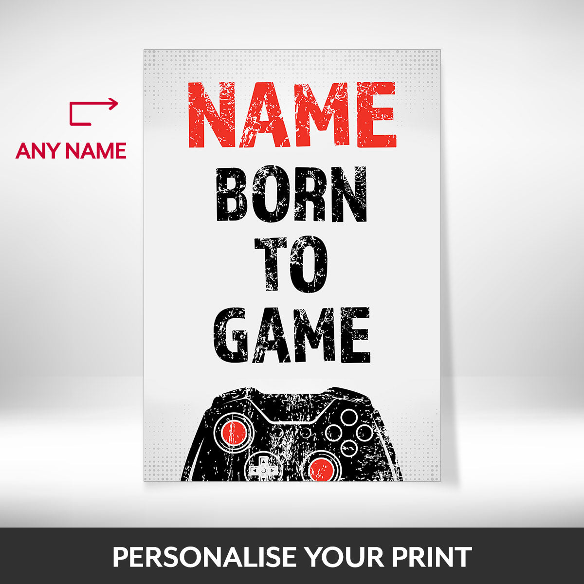 What can be personalised on this gaming posters