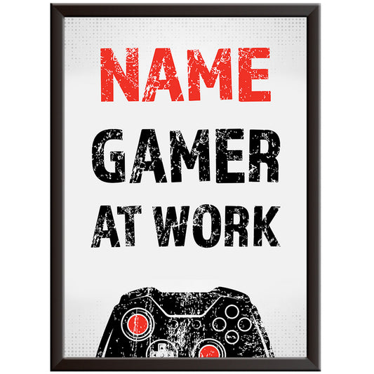 Gamer at Work - Gaming Print - XB Red