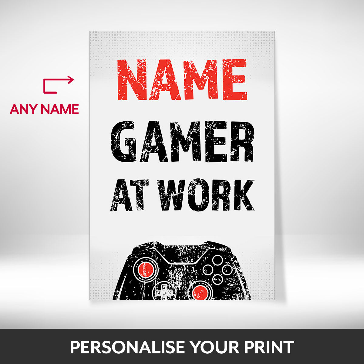 What can be personalised on this gaming posters