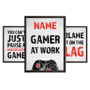Gamer at Work - Gaming Print Set for Boys Bedroom