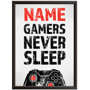 Gamers Never Sleep - Gaming Print - XB Red