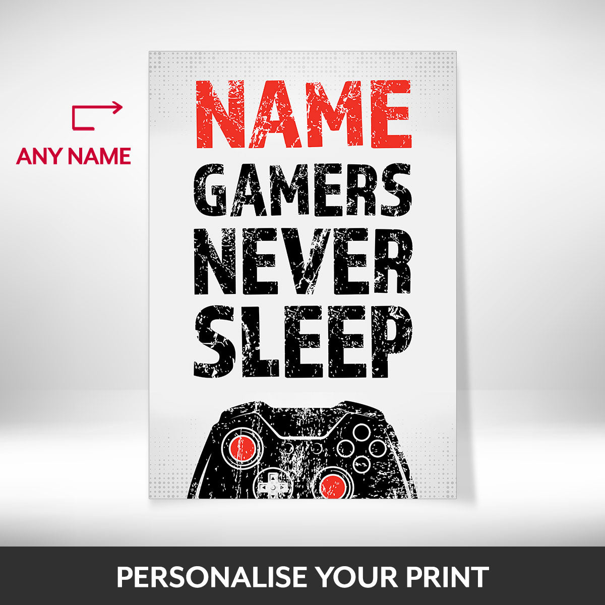 What can be personalised on this gaming posters