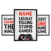 Legally Killing Stupid Gamers - Gaming Print Set for Boys Bedroom