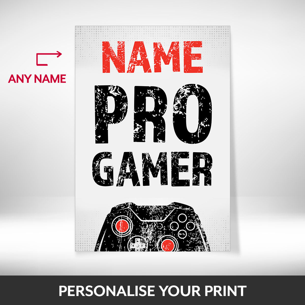 What can be personalised on this gaming posters