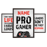Pro Gamer - Gaming Print Set for Boys Bedroom