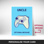What can be personalised on this christmas card for Uncle