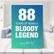88th birthday card shown in a living room