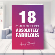 18th birthday card shown in a living room