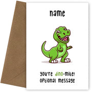 Personalised You're Dino-mite Christmas / Birthday Card