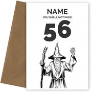 Funny 56th Birthday Card - LOTR You Shall Not Pass 56