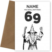 Funny 69th Birthday Card - LOTR You Shall Not Pass 69