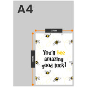 The size of this good luck cards new job is 7 x 5" when folded