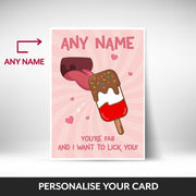 Personalised You're FAB Card (I want to lick you)