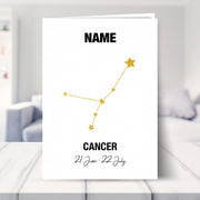 cancer birthday card shown in a living room