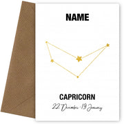 Capricorn Birthday Card for Her or Him - December & January Zodiac Bday Cards