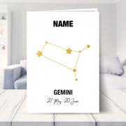 gemini birthday card shown in a living room