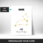 What can be personalised on this july birthday card