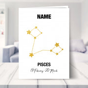 pisces birthday card shown in a living room