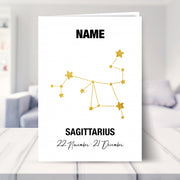 sagittarius birthday card shown in a living room